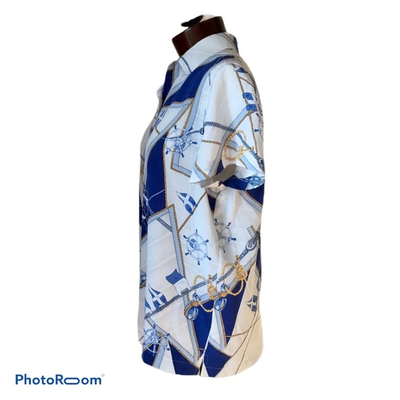 Lauren Ralph Lauren St. Lucia 100% Silk Top, Sz M - Picture 3 of 5